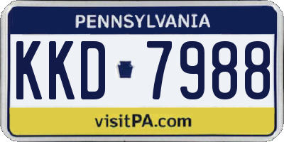 PA license plate KKD7988