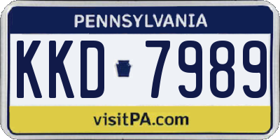 PA license plate KKD7989