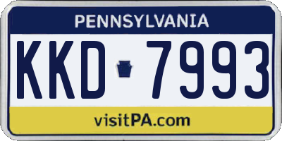 PA license plate KKD7993