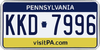 PA license plate KKD7996