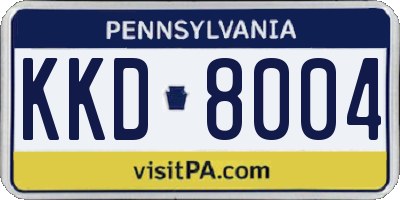 PA license plate KKD8004