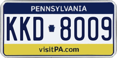 PA license plate KKD8009