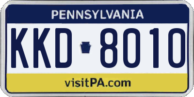 PA license plate KKD8010