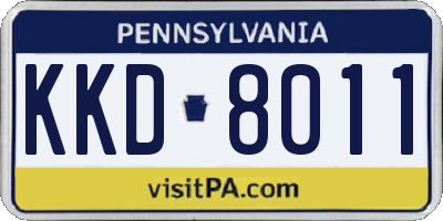 PA license plate KKD8011