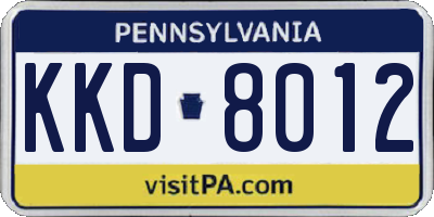 PA license plate KKD8012