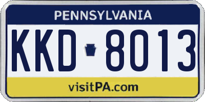 PA license plate KKD8013