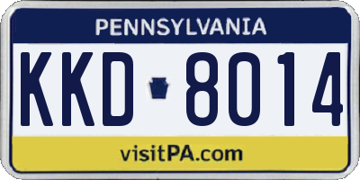 PA license plate KKD8014