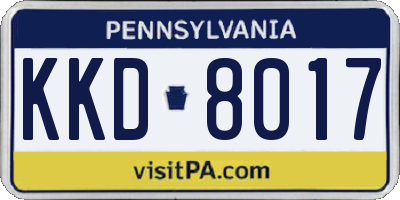 PA license plate KKD8017