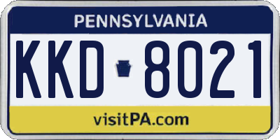 PA license plate KKD8021