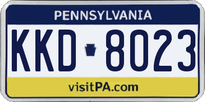 PA license plate KKD8023