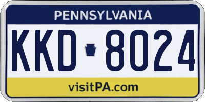 PA license plate KKD8024