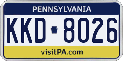 PA license plate KKD8026