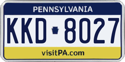 PA license plate KKD8027