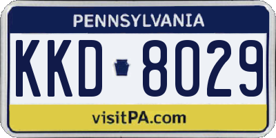 PA license plate KKD8029