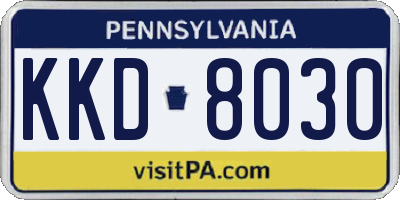 PA license plate KKD8030