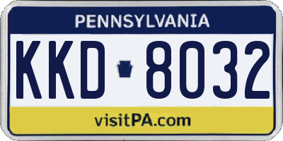 PA license plate KKD8032