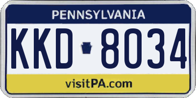 PA license plate KKD8034