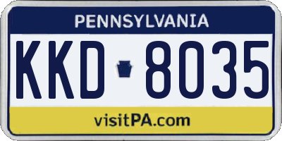 PA license plate KKD8035