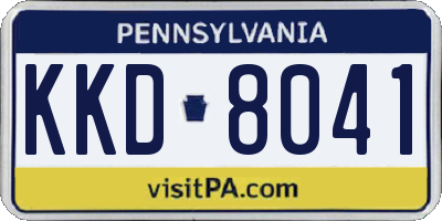 PA license plate KKD8041