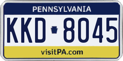 PA license plate KKD8045