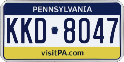 PA license plate KKD8047