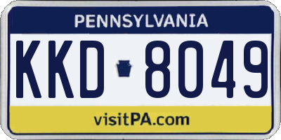 PA license plate KKD8049