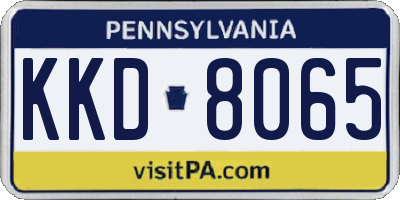 PA license plate KKD8065