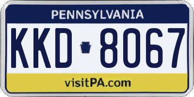 PA license plate KKD8067