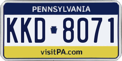 PA license plate KKD8071