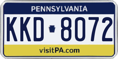 PA license plate KKD8072