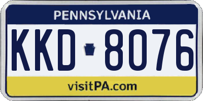 PA license plate KKD8076