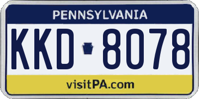 PA license plate KKD8078