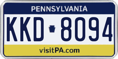PA license plate KKD8094