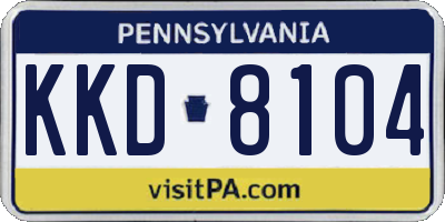PA license plate KKD8104