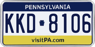 PA license plate KKD8106