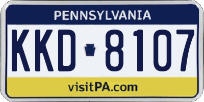 PA license plate KKD8107