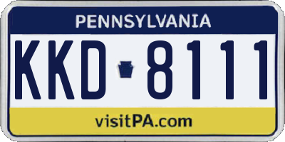 PA license plate KKD8111