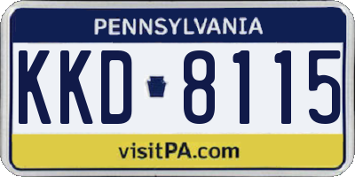 PA license plate KKD8115