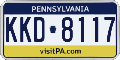 PA license plate KKD8117