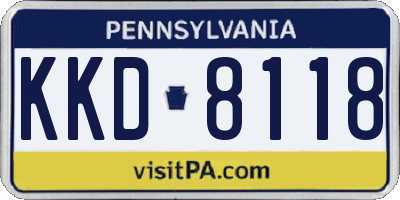 PA license plate KKD8118
