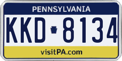 PA license plate KKD8134
