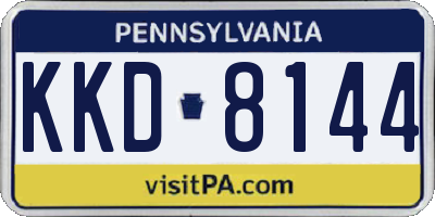 PA license plate KKD8144