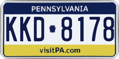 PA license plate KKD8178
