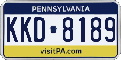 PA license plate KKD8189