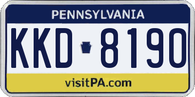 PA license plate KKD8190