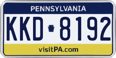 PA license plate KKD8192