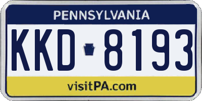 PA license plate KKD8193