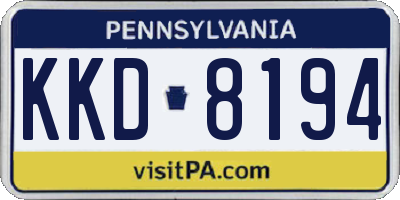 PA license plate KKD8194