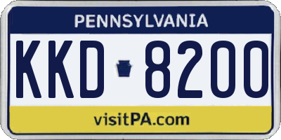 PA license plate KKD8200