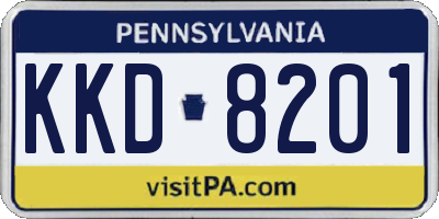 PA license plate KKD8201